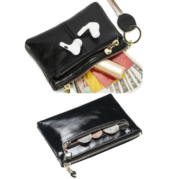 Mini Coin Purse W/ Key Ring Triple Zipper Fashion, PU Leather Card Holde… - Picture 6 of 7